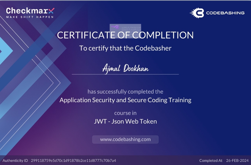 Application Security and Secure Coding Training - Json Web Token